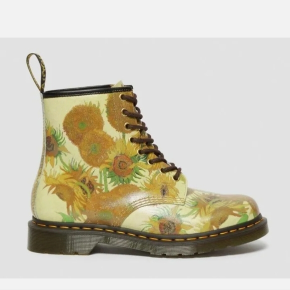 DR. MARTENS x THE NATIONAL GALLERY 1460 Van Gogh Sunflowers Sz US 8 Women/ 7 Men - Picture 8 of 10